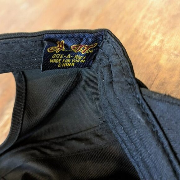 Vintage HEAD TO TOE Black Purple Hat Size Elastic Band Visor Ponytail LAS VEGAS - Picture 5 of 6